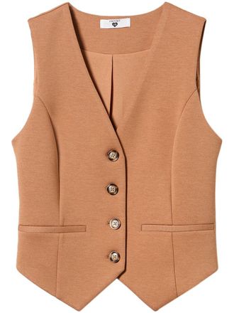 Twin-Set scuba-jersey waistcoat - Brown