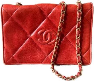 Chanel Pre-owned Cotton chanel-bags - Dames - Vintage Schoudertas - Rood - ONE Size - Katoen - Vintage
