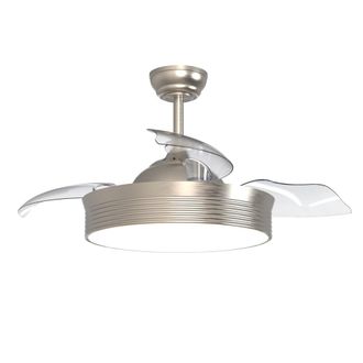 Sulion Ventilador de techo retr&aacute;ctil con luz metalizado mediano