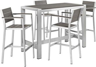 ModWay Shore 5Pc Outdoor Patio Aluminum Dining Set