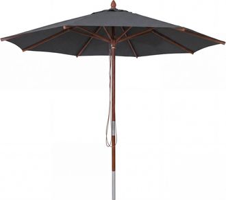 Hhg [nunca Usado] Sombrilla De Madera Para Hosteler&iacute;a Hhg-487b, Sombrilla De Jard&iacute;n, Poli&eacute;ster/madera, 14 Kg, Redonda, &Oslash; 3 M, Sistema De Cuerda Resistente