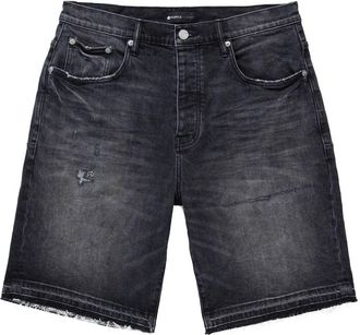 Purple distressed denim shorts - men - pure cotton/Spandex/Elastane - 31 - Black