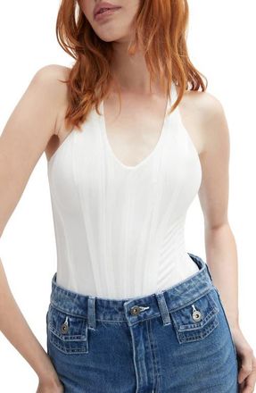 Bardot Trey Halter Bodysuit in Orchid White at Nordstrom, Size X-Small