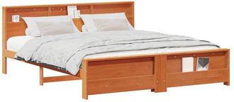 vidaXL Estructura De Cama Con Cabecera Marr&oacute;n Cera 200 X 200 Cm Vidaxl