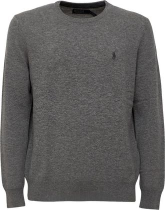 Polo Ralph Lauren Trui met ronde hals - Heren - Ronde hals truien - Grijs - XL - Wol - Truien & Vesten