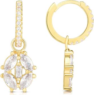 Sphera Milano Cubic Zirconia Drop Huggie Hoop Earrings in Gold at Nordstrom Rack