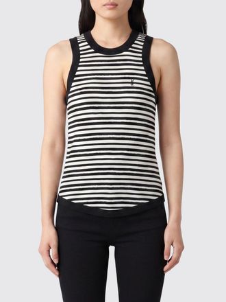 Saint Laurent Top in misto cotone a righe YSL