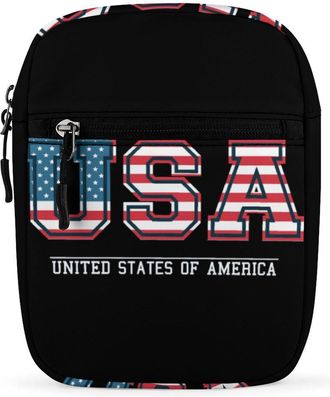 Generic U.S.A U.S. Flag Trendy Crossbody Bag for Men Women Small Satchel Men Sling Adjustable Shoulder Strap Messenger