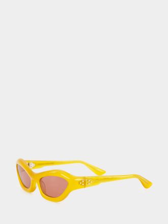 Port Tanger Hayya Flared Cat-Eye Sunglasses in Yellow Acetate