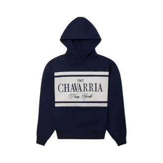 Willy Chavarria Hoodies, male, Blue, Size: XL Stripe Gilroy Hoodie