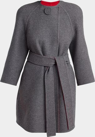 Valentino Garavani Belted Wool-Cashmere Wrap Coat