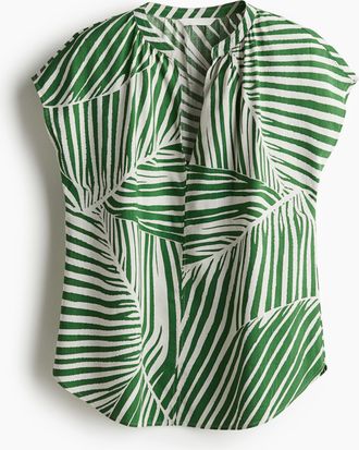 H&M Bluse mit Stehkragen - Green