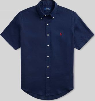 Polo Ralph Lauren Regular Fit Leinenhemd mit Button-Down-Kragen in Marine, Gr&ouml;&szlig;e XXL