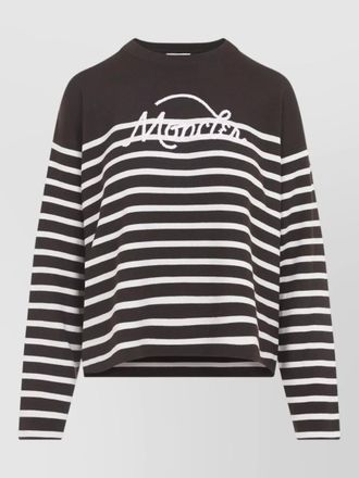 Moncler striped crew neck top long sleeves
