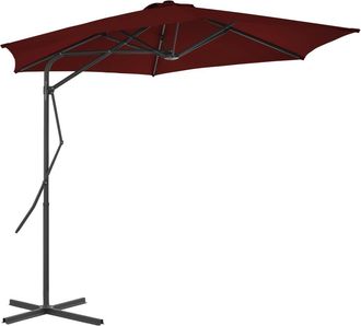vidaXL Sombrilla De Jard&iacute;n Con Palo De Acero Rojo Burdeos 300x230 Cm Vidaxl