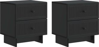 vidaXL Armario De Noche 2 Uds. Negro 43 X 34,5 X 47,5 Cm Vidaxl