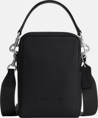Coach Mens Tristan Crossbody Bag 14 - Black Leather - One Size