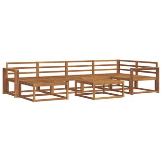 vidaXL Conjunto De Sof&aacute;s De Exterior 7 Pcs Natural Vidaxl