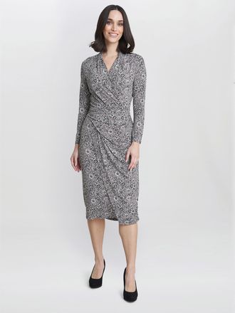 Gina Bacconi Womens Janet Jersey Wrap Dress - Grey - Size 18 UK