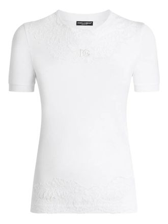 Dolce & Gabbana DNA T-shirt met borduurwerk - Wit