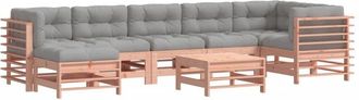 vidaXL Juego De Muebles Jard&iacute;n 8 Pzas Y Cojines Madera Abeto Douglas Vidaxl