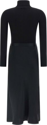 Elisabetta Franchi Ribbed Turtleneck Dress - Black