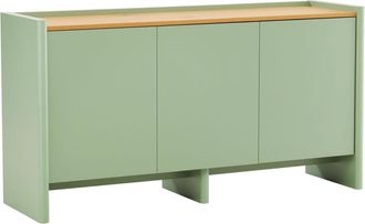 Oviala Aparador moderno rectangular de 3 puertas L140 cm verde