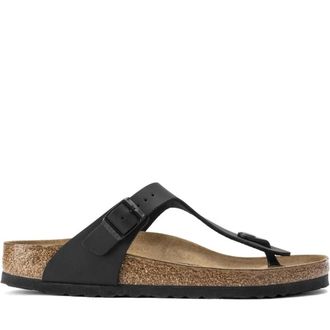 Birkenstock Gizeh Birko-Flor Sandalen - Dames - Slippers - Zwart - 40 EU - Leer - Schoenen