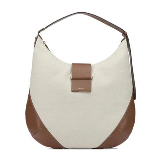 Jimmy Choo London Bar Hobo Tas - Dames - Tassen - Beige - Maat: ONE Size Leer