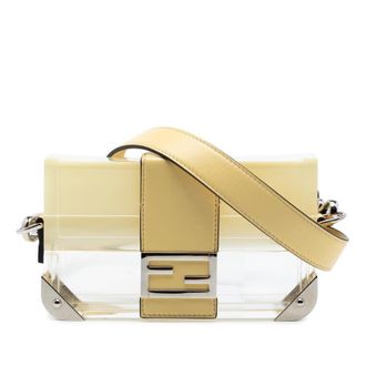 Fendi Pre-owned Fendi Mini Acrylic Vitello Trunk Baguette Crossbody Ladies G0M5TMDECSHSW8J5