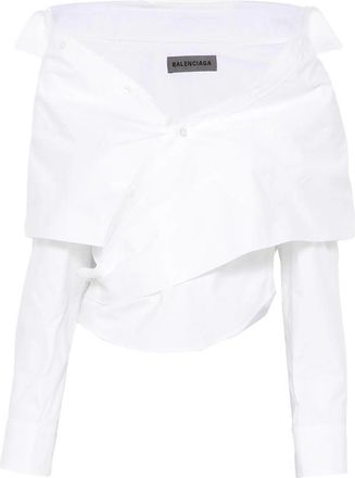Balenciaga Off-the-shoulder Wrap Blouse