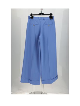 Celine Womens Trousers Long Docks Sky Blue Polyester