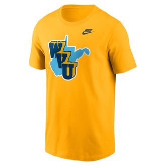 Nike West Virginia 1965 Throwback Nike Mens College T-Shirt in Yellow | N19976IWVV-0T2