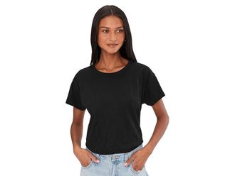 Mod-o-doc Short Sleeve Crew Neck Favorite T-Shirts Womens Clothing Black 1 : LG (US 12-14), Cotton