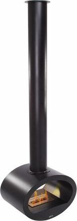 Purline Purline - Chimenea De Etanol De Techo Con Dise&ntilde;o Alargado En Acero Negro