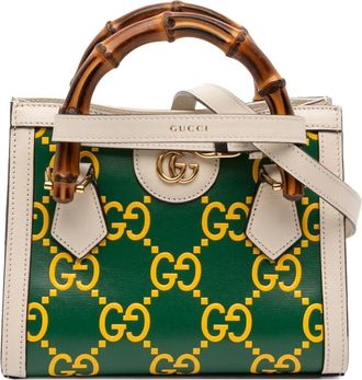 Gucci 2016-2025 Mini Leather Bamboo GG Diana satchel - women - Calf Leather/Leather - One Size - Green