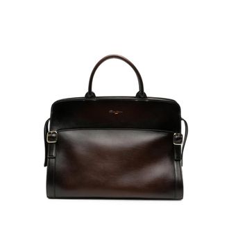 Santoni Burnished Leather Tote Bag