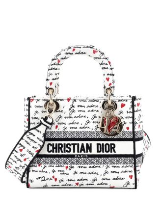Dior Lady D-Lite Bag Embroidered Canvas Medium satchel - women - Canvas - One Size - Multicolour