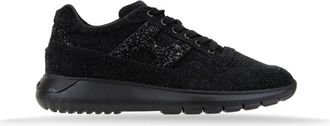 Hogan Glitter Veters Dames Sneakers - Dames - Sneakers - Zwart - 36 1/2 EU - Leer - Schoenen