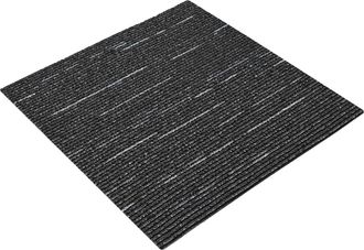 vidaXL Azulejo De Alfombra Rayado Negro 50 X 50 Cm 20 Uds. Pp Y Bet&uacute;n Vidaxl