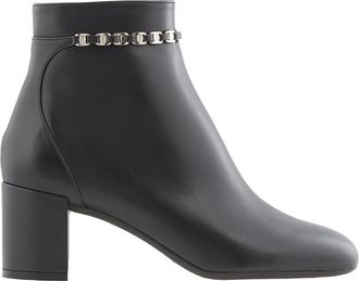 Ferragamo Salvatore Ferragamo Ladies Black Vara Chain Ankle Boots, Size 7 C