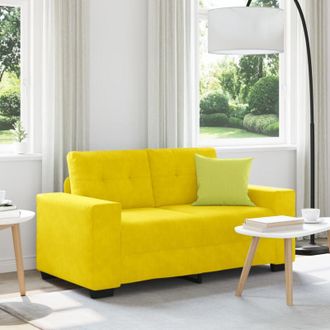 vidaXL Divano Divanetto Giallo 120 cm in Velluto - Vidaxl