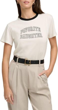 Favorite Daughter The Collegiate Classic Graphic T-Shirt in Ivory/Black at Nordstrom, Size Xx-Large
