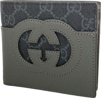 Gucci Gray Leather Pvc Wallet (Bi-Fold) (Pre-Owned)