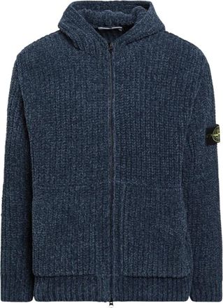 Stone Island 5100065 Moulin&eacute; Cotton Chenille - Heren - Vesten - Blauw - S - Katoen - Truien & Vesten