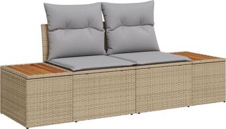 vidaXL Garden Sofa Beige 184 x 62 x 85cm Poly Rattan Vidaxl
