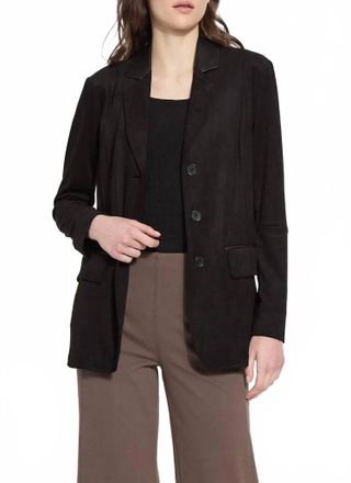 Lyss&eacute; Aubrey Vegan Suede Blazer In Black