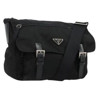 Prada Pre-owned Cross Body Bags, female, Black, Size: ONE SIZE Pre-owned Vintage Nylon Shoulder Bag