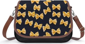 Generic Bow Tie Pasta Womens Crossbody Bag Fashion Shoulder Handbags Message Tote Bag with Adjustable Strap