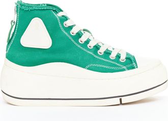 R13 Kurt distressed canvas platform sneakers